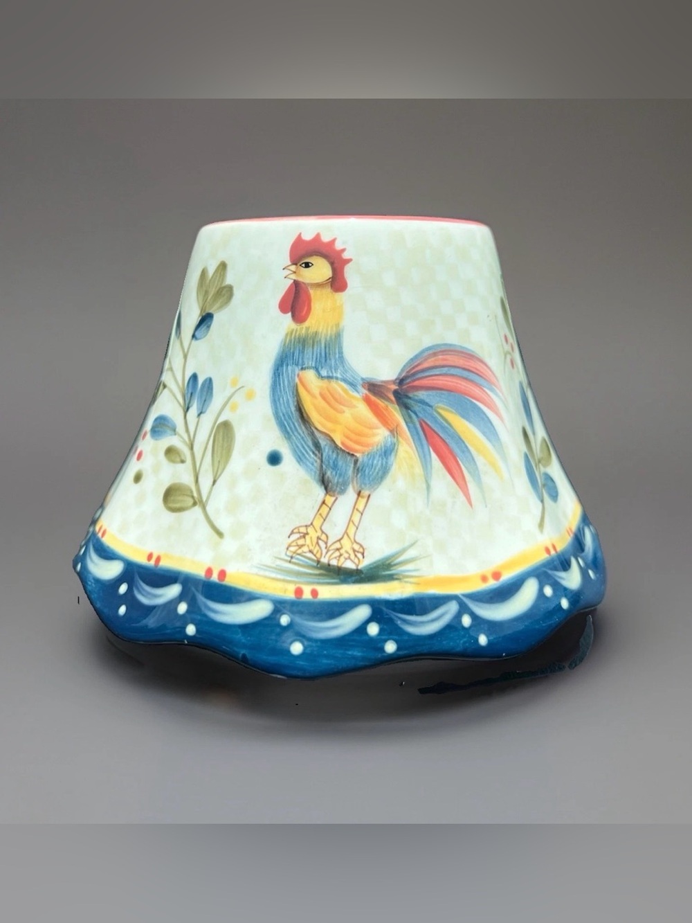 Home Interiors  & Gifts Rooster Ceramic Candle Shade French Country, Cottagecore